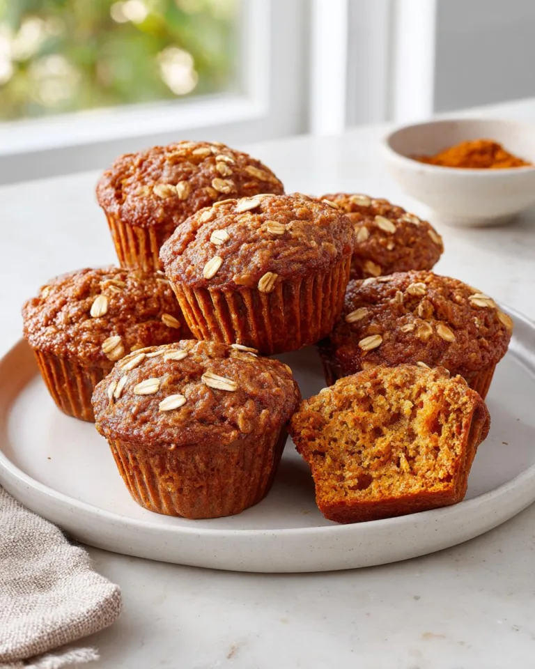 4-Ingredient Pumpkin Oat Muffins