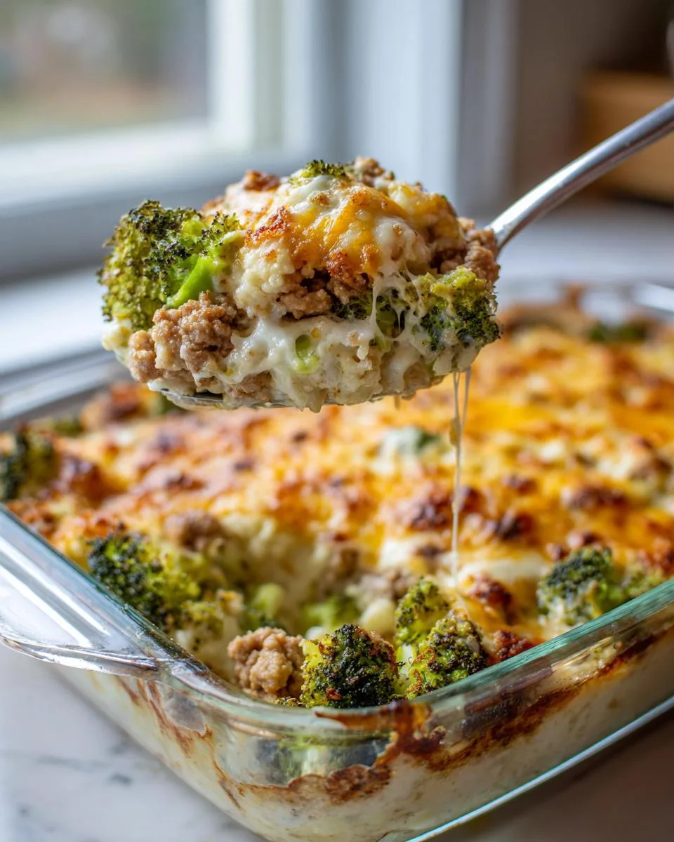 Broccoli Cauliflower Bake with Ground Turkey in 35 Minutes