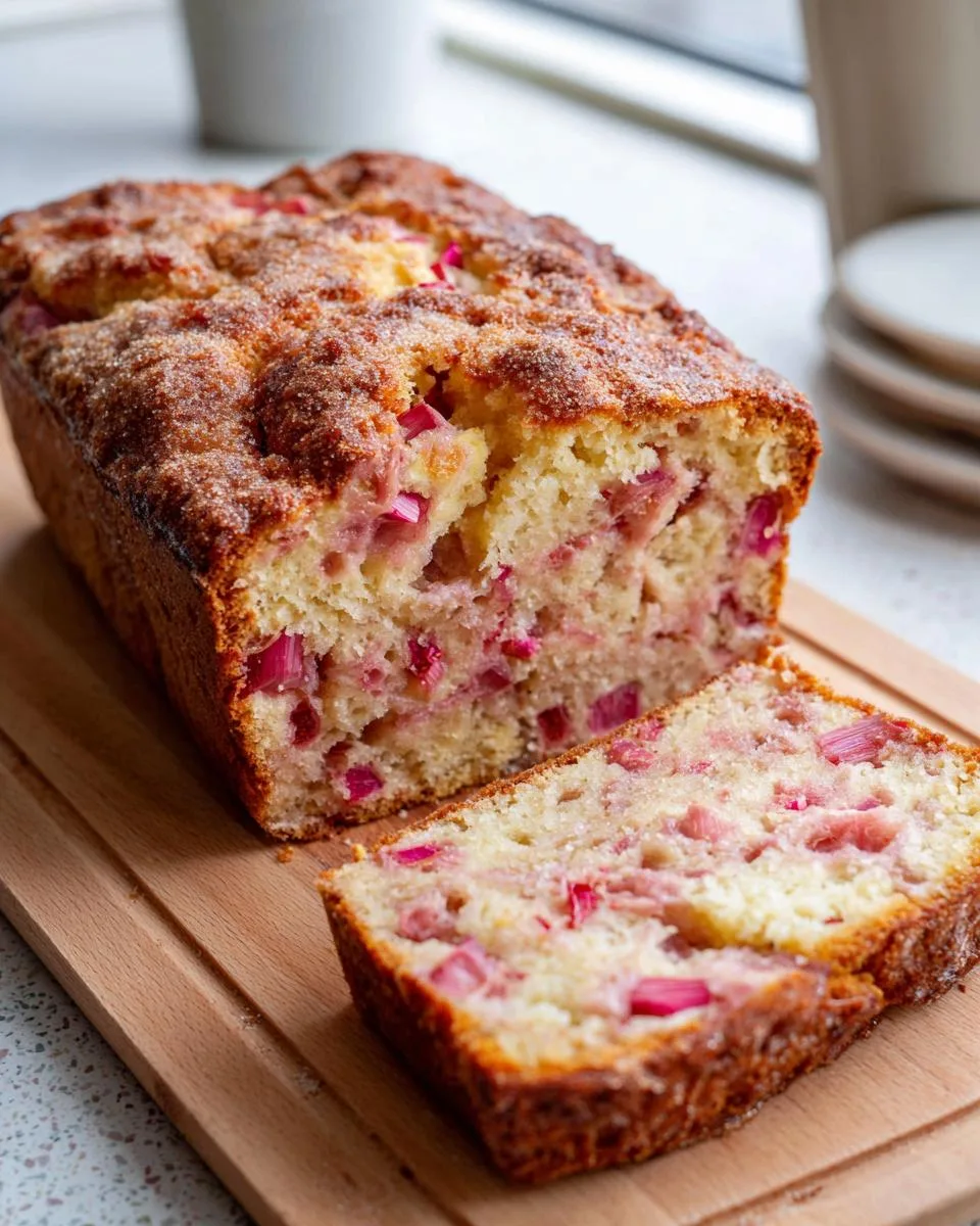 Buttermilk Rhubarb Bread Loaf - detail 1