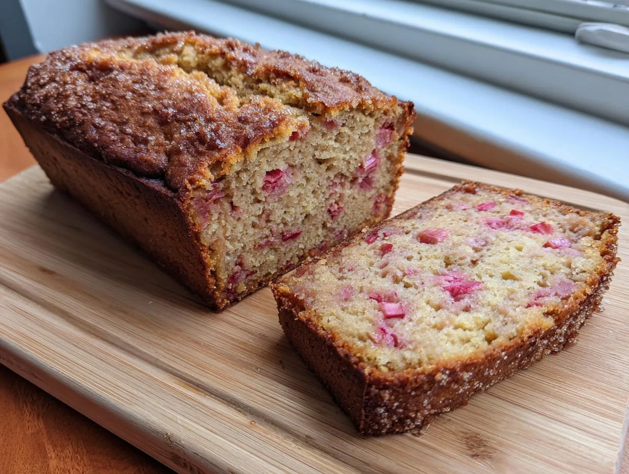 Buttermilk Rhubarb Bread Loaf With a 15-Minute Prep