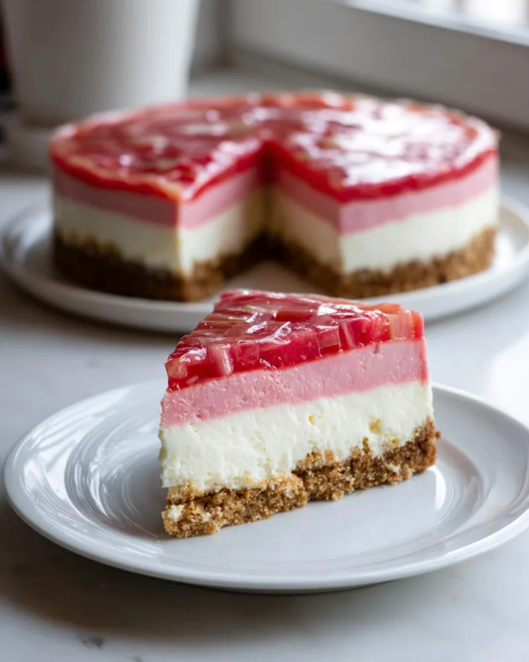Creamy Rhubarb Cheesecake Dessert