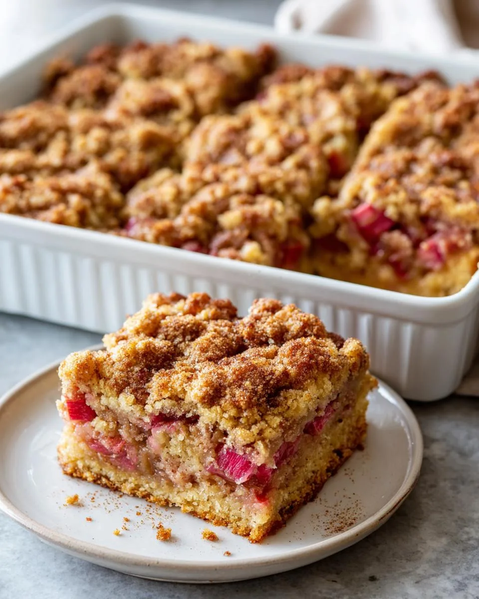 Easy Moist Rhubarb Cake Recipe - detail 1