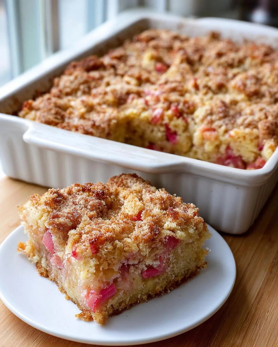 Easy Moist Rhubarb Cake Recipe - detail 2