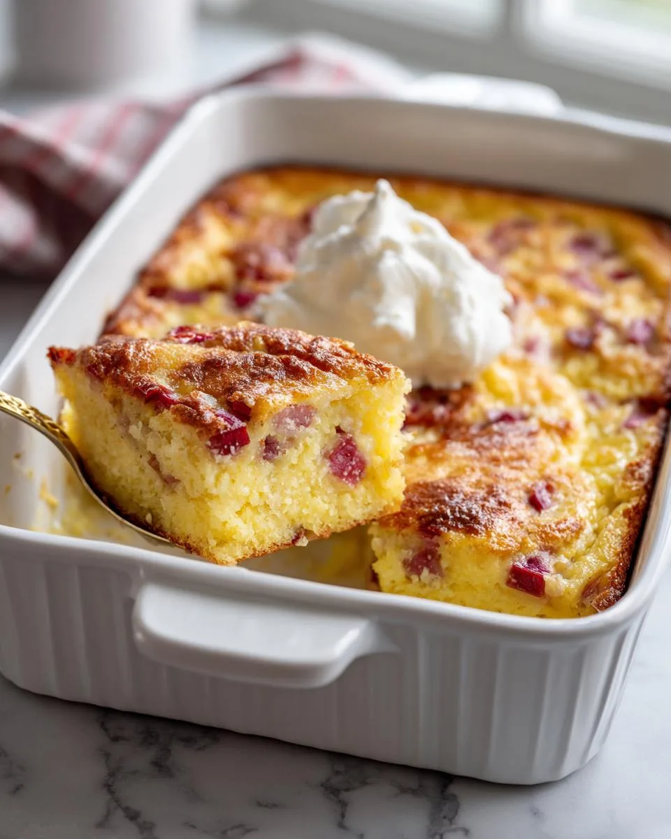 Easy Rhubarb Custard Cake Recipe - detail 2