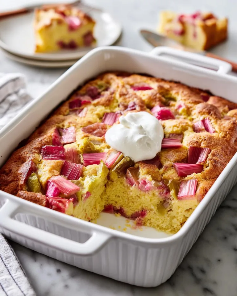 Easy Rhubarb Custard Cake Recipe