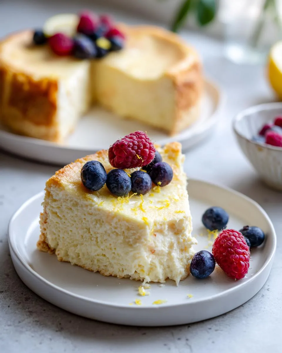 Lemon Vanilla Cottage Cheese Cake - detail 2