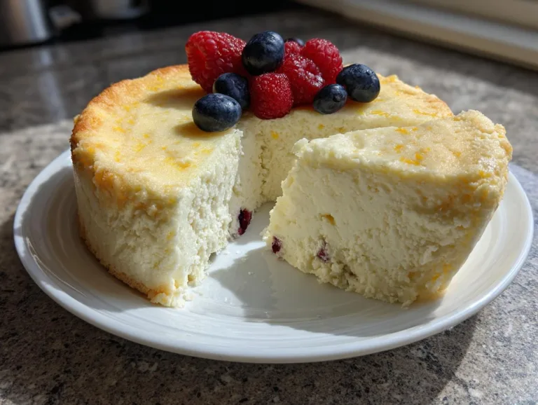 Lemon Vanilla Cottage Cheese Cake