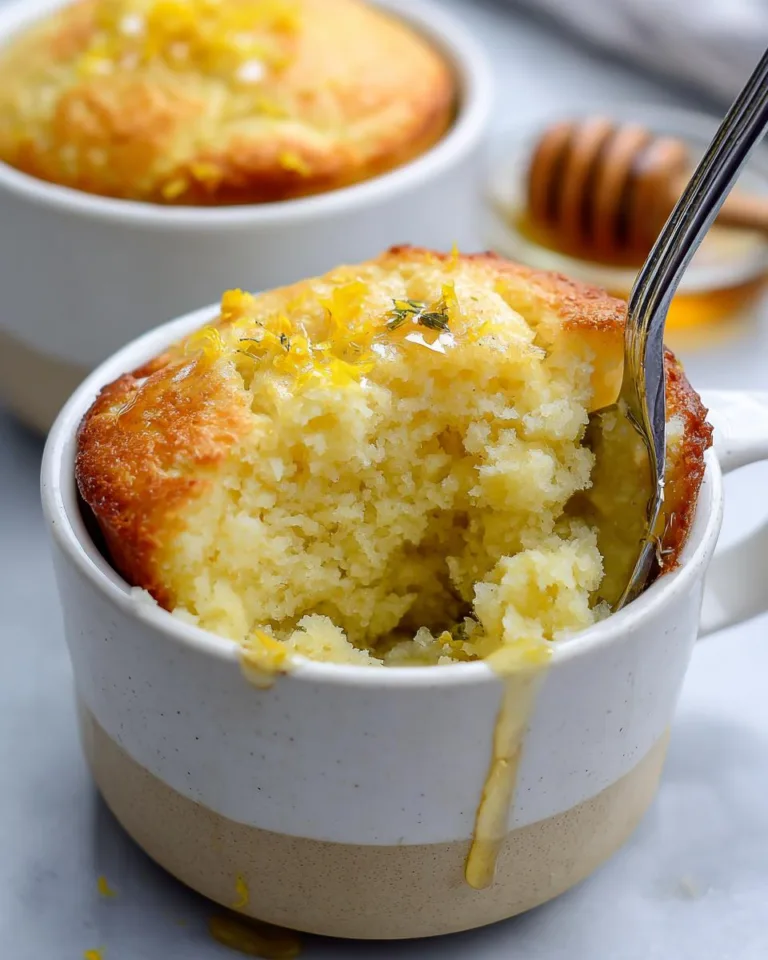Lemon Vanilla Protein Mug Cake