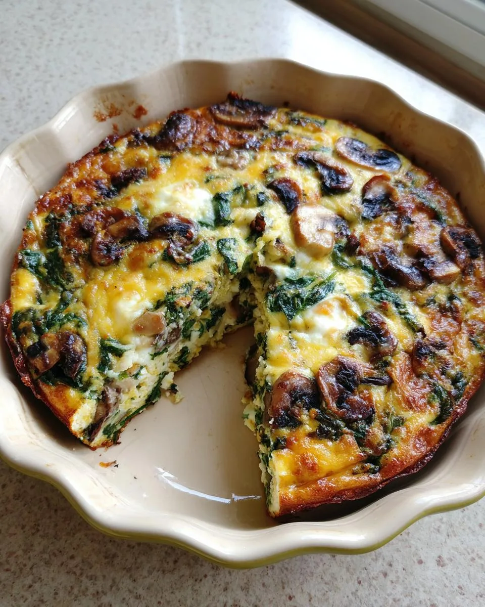 Spinach Mushroom Cottage Cheese Quiche - detail 2