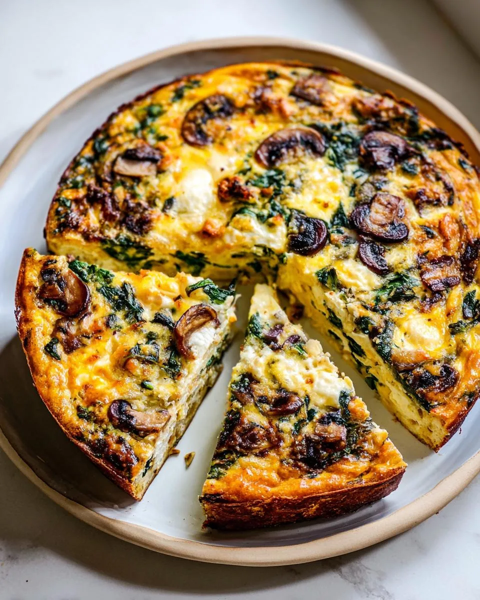 Spinach Mushroom Cottage Cheese Quiche - detail 3