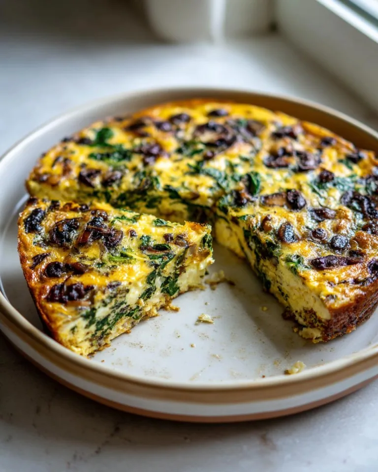 Spinach Mushroom Cottage Cheese Quiche