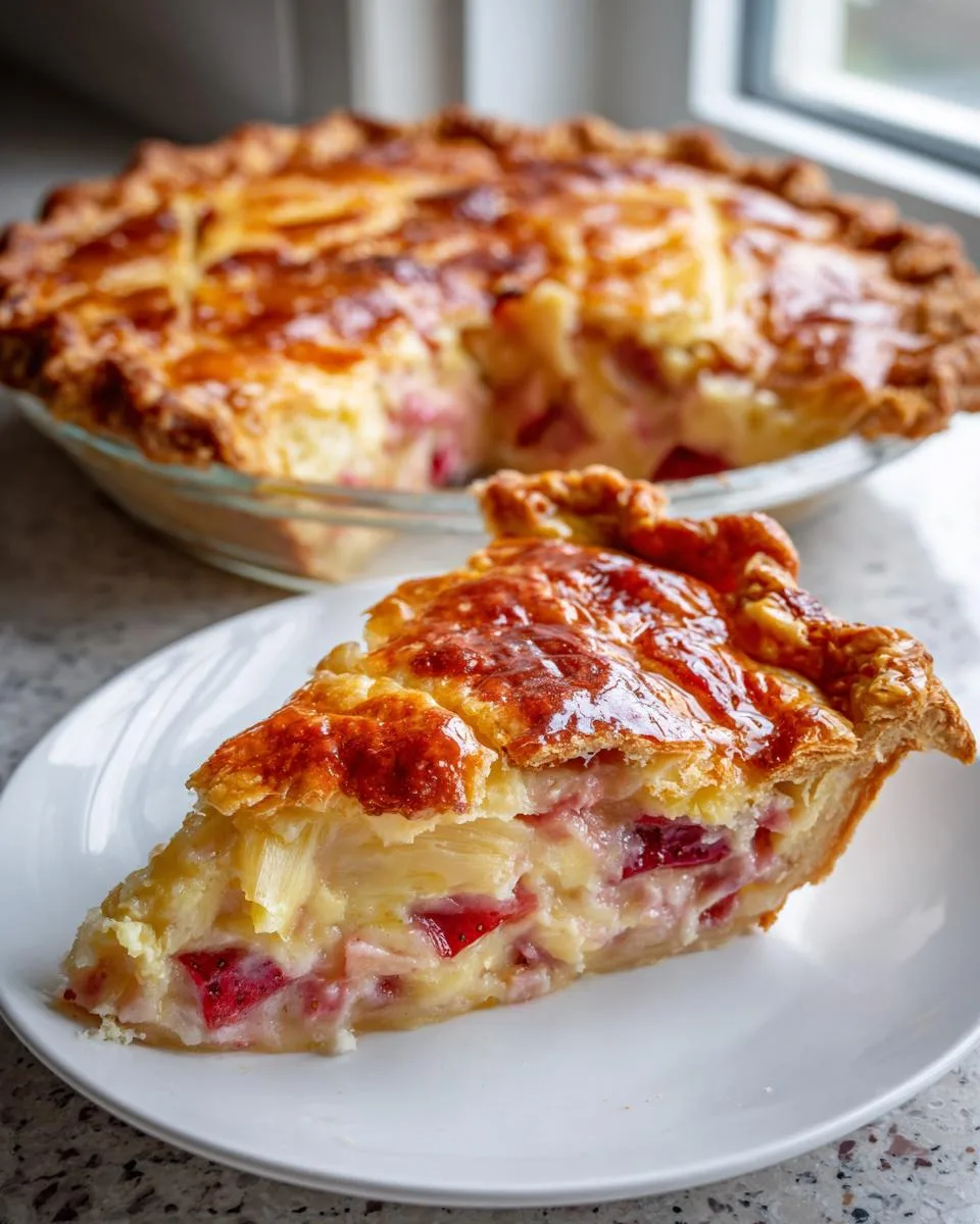 Strawberry Rhubarb Custard Pie Recipe - detail 1