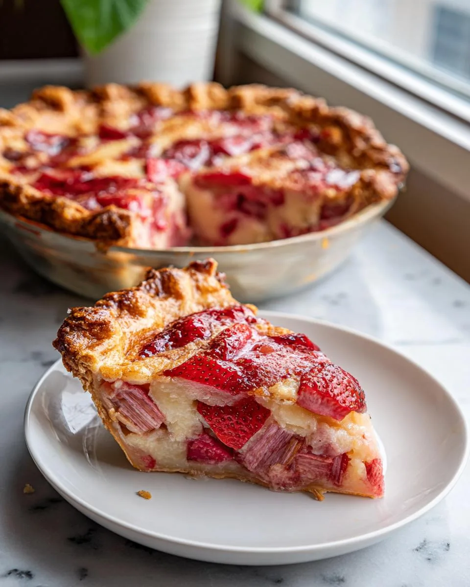 Strawberry Rhubarb Custard Pie Recipe - detail 2