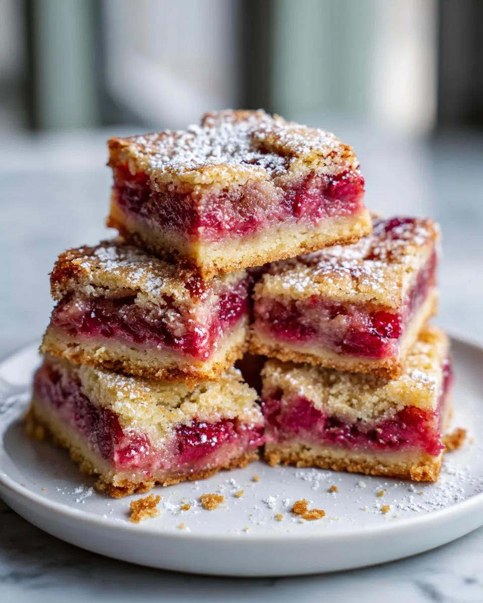 Tangy Rhubarb Bars Recipe - detail 1