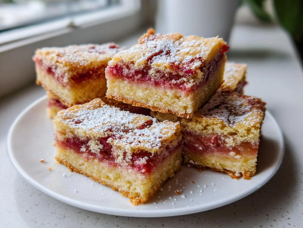 Tangy Rhubarb Bars Recipe Ready in 45 Minutes