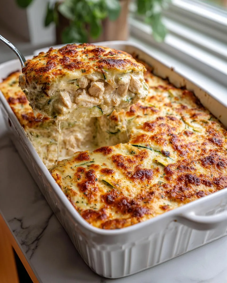 cottage cheese Chicken Zucchini Bake with 32g Protein