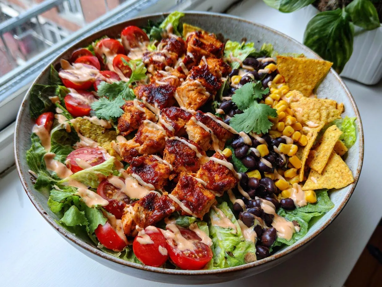 BBQ Chicken Chopped Protein Salad With 46g Protein