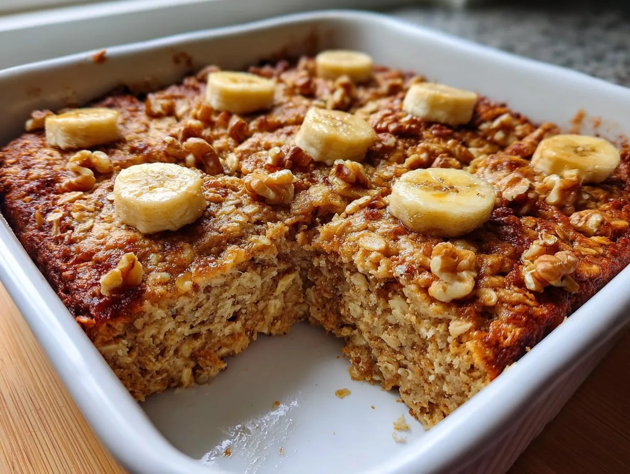 Banana Cinnamon Greek Yogurt Baked Oats in 35 Minutes