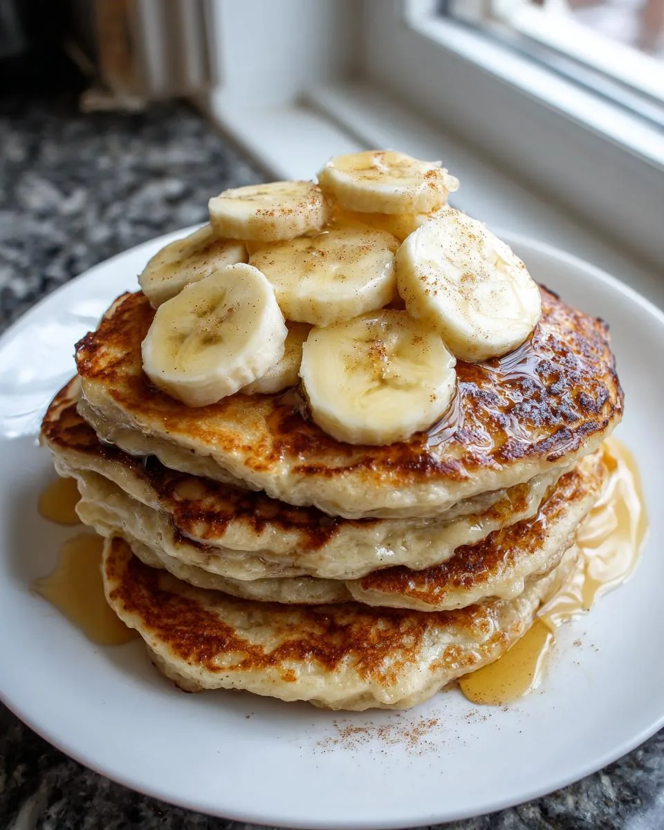 Banana Cinnamon Greek Yogurt Pancakes - detail 1