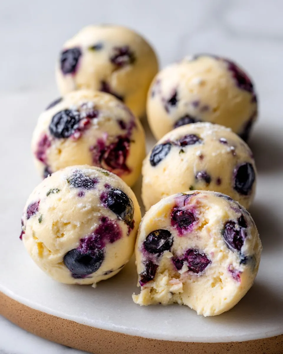 Frozen Lemon Blueberry Cottage Cheese Bites - detail 1