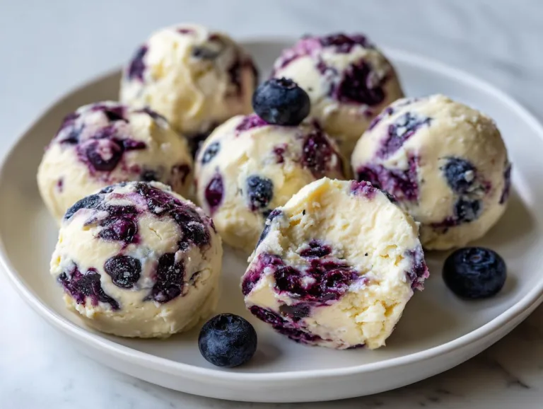 Frozen Lemon Blueberry Cottage Cheese Bites