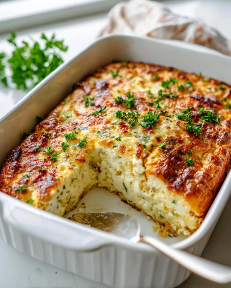 Garlic Parmesan Cottage Cheese Bake