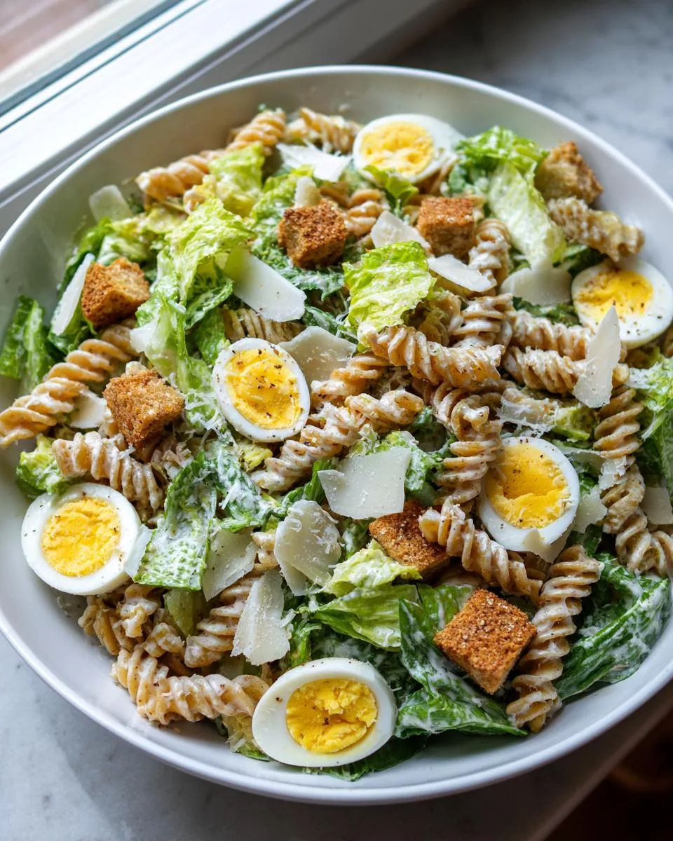 Healthy Creamy Caesar Pasta Salad Ready in 30 Minutes