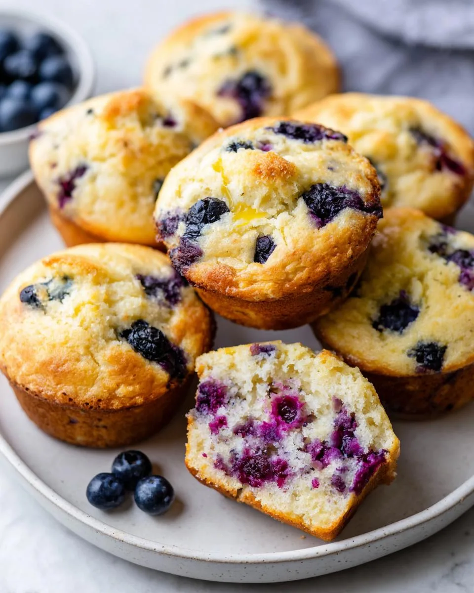 Lemon Blueberry Cottage Cheese Pancake Muffins - detail 1