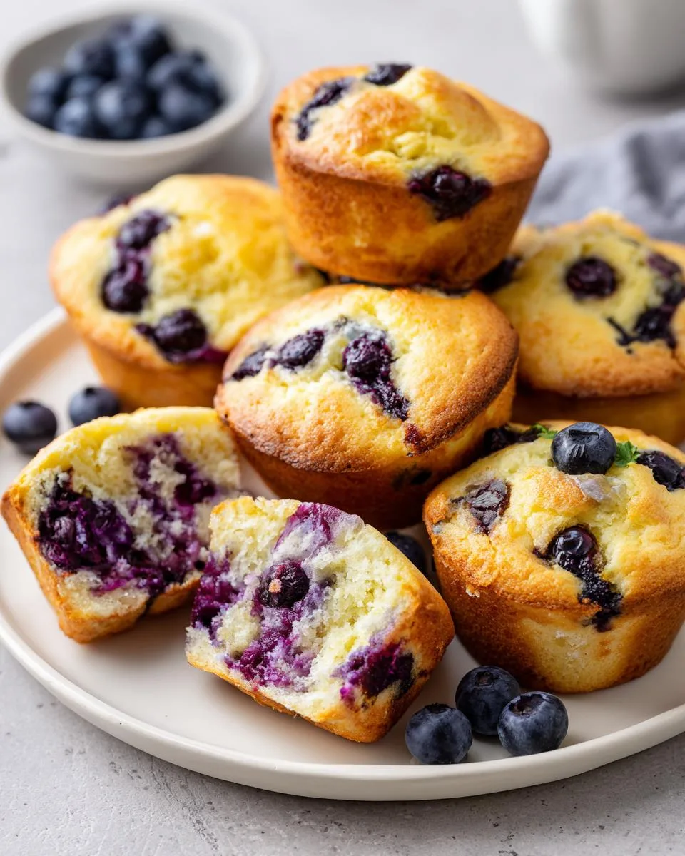 Lemon Blueberry Cottage Cheese Pancake Muffins - detail 2