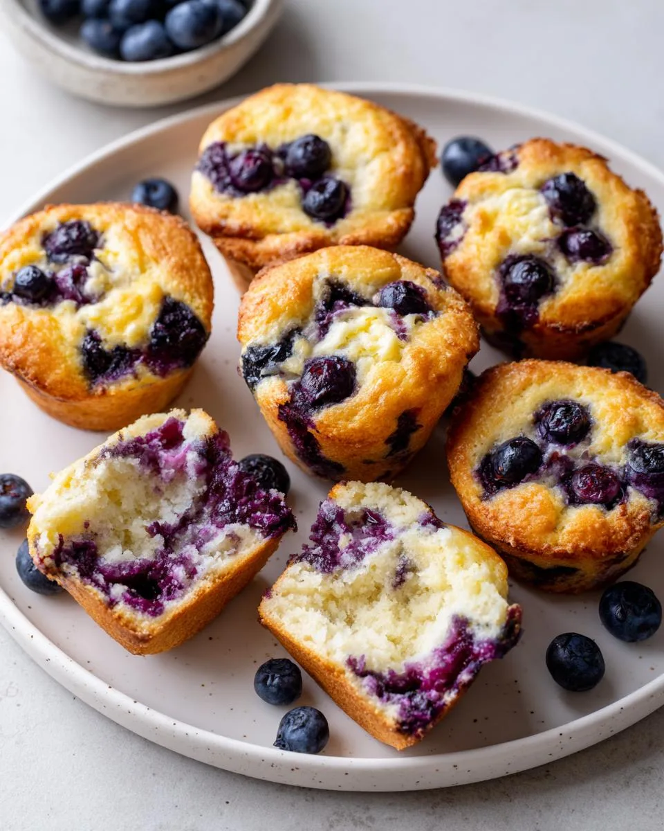 Lemon Blueberry Cottage Cheese Pancake Muffins - detail 3