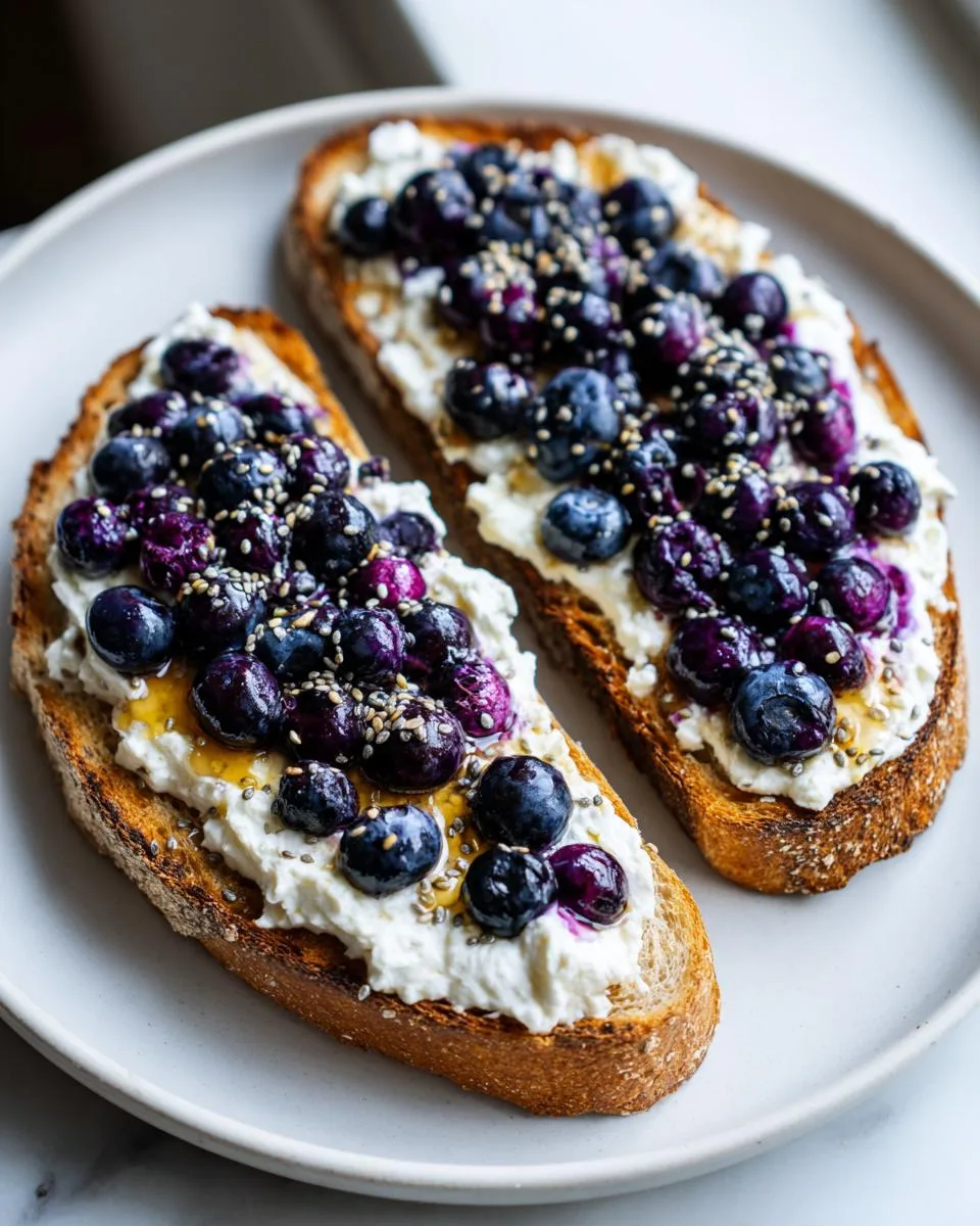 Lemon Blueberry Cottage Cheese Toast - detail 1