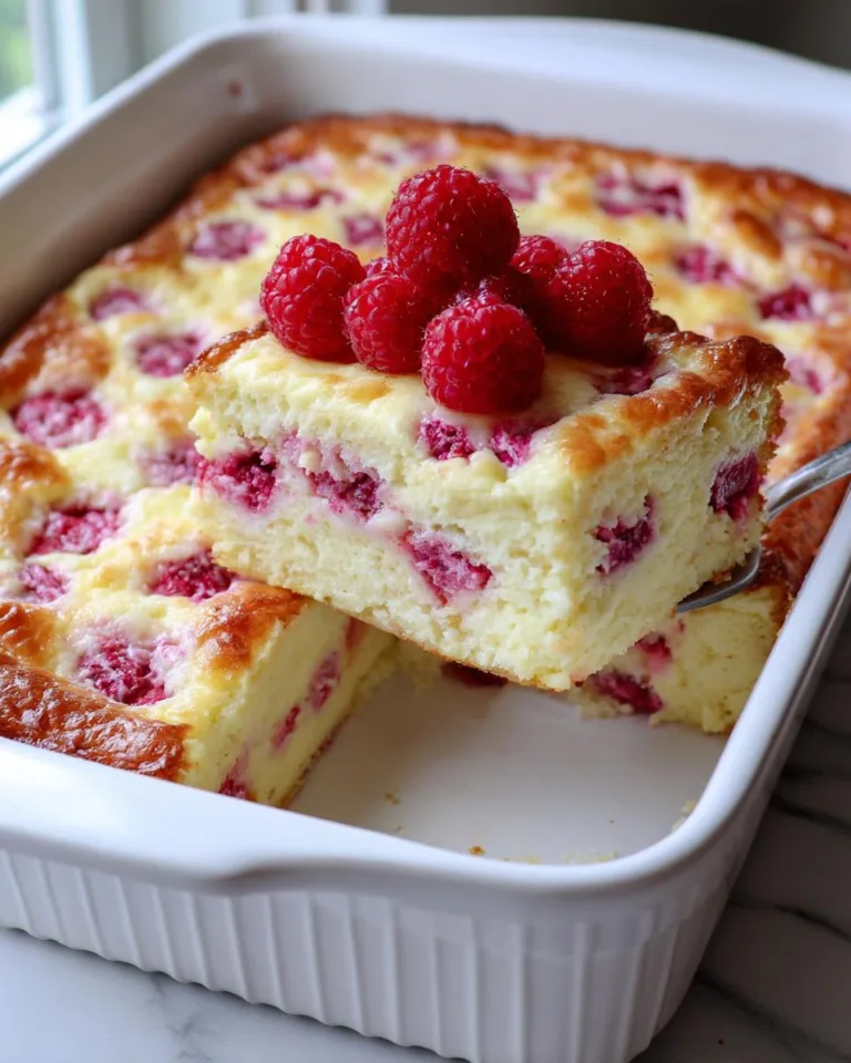 Light Lemon Raspberry Cottage Cheese Bake