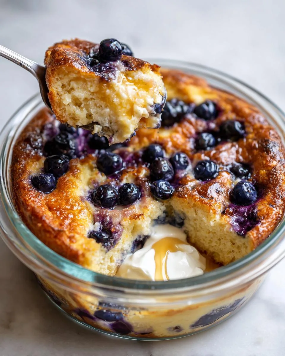 Low-Calorie Blueberry Cottage Cheese Bake - detail 1