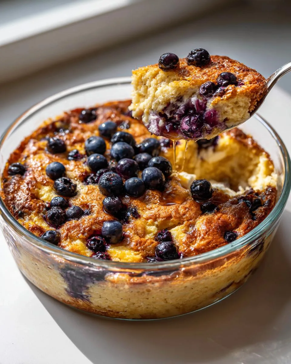 Low-Calorie Blueberry Cottage Cheese Bake - detail 2