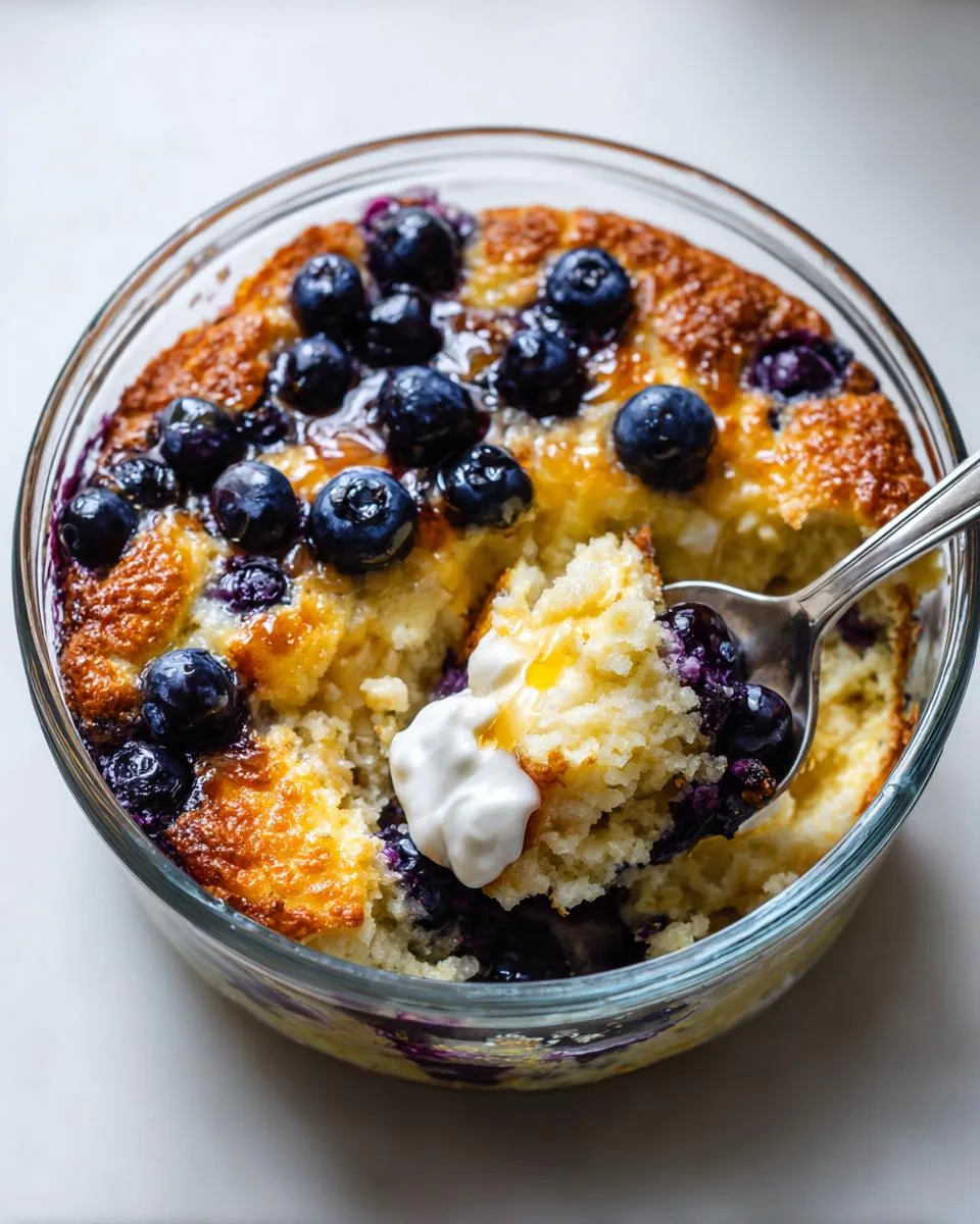 Low-Calorie Blueberry Cottage Cheese Bake - detail 3