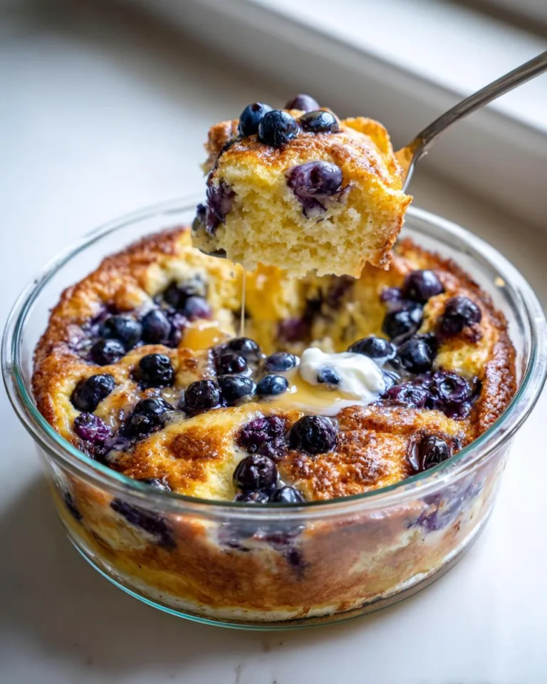 Low-Calorie Blueberry Cottage Cheese Bake