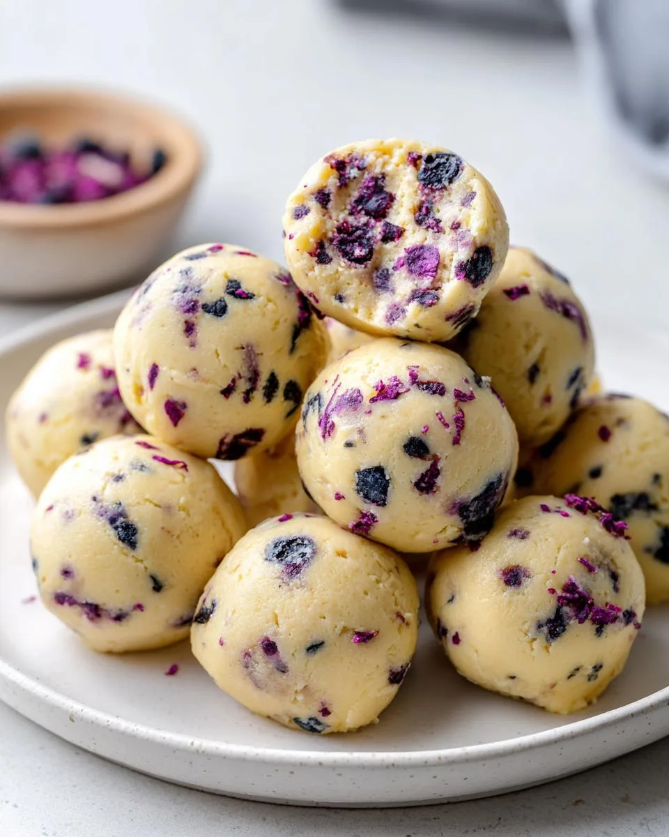 No Bake Lemon Blueberry Cottage Cheese Bites - detail 3