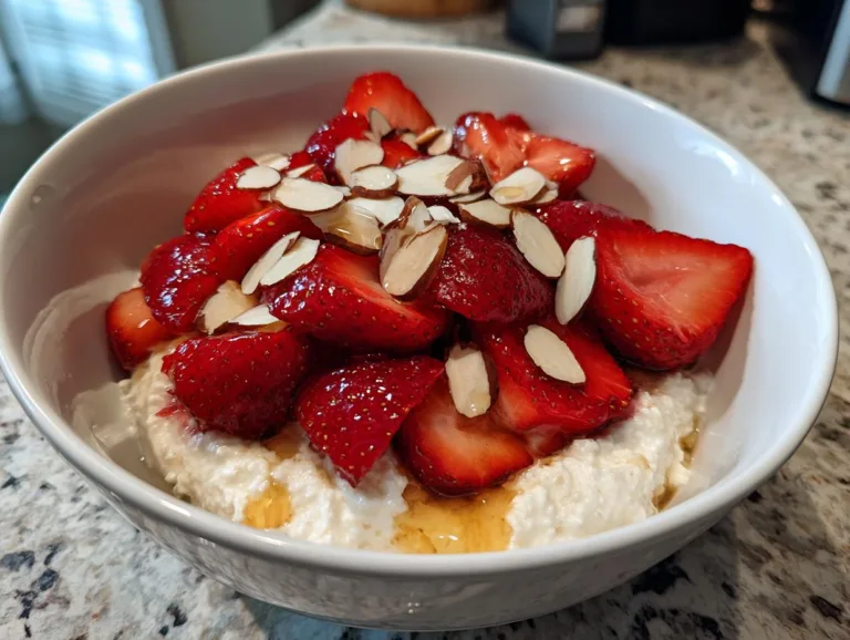 Strawberry Cottage Cheese Breakfast Bowl