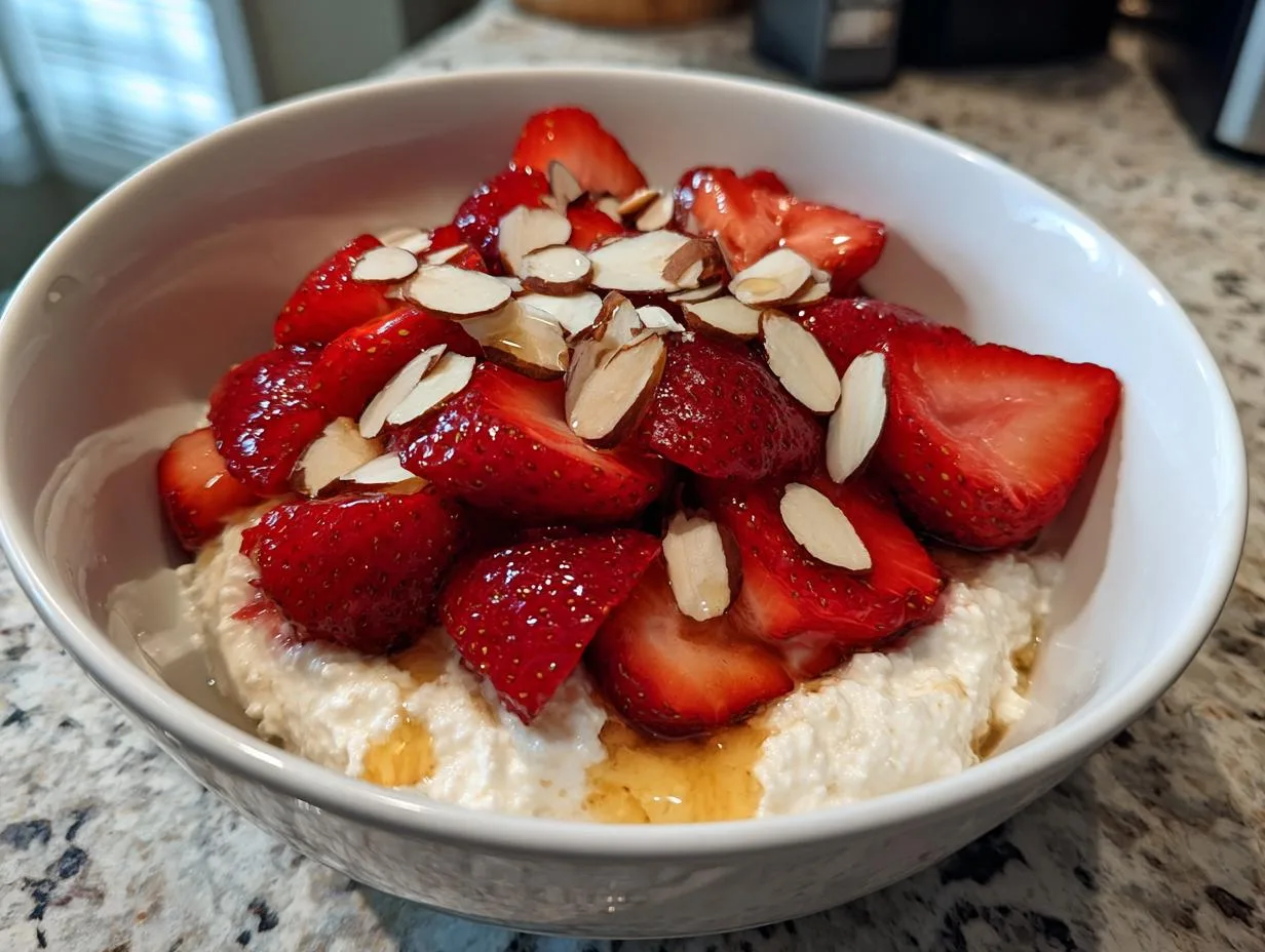 Strawberry Cottage Cheese Breakfast Bowl With 24g Protein