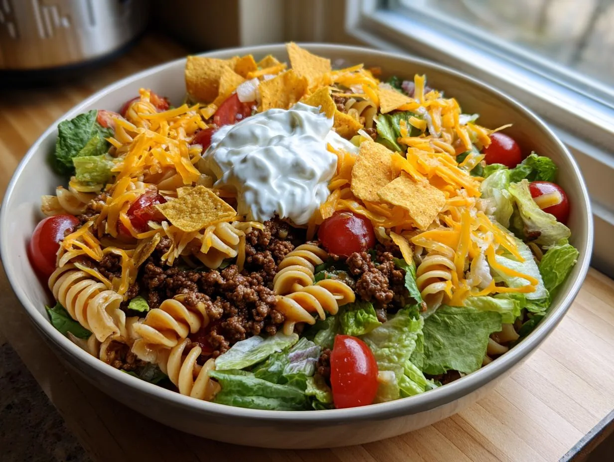 Taco Pasta Salad Dinner Bowl Ready in 40 Minutes