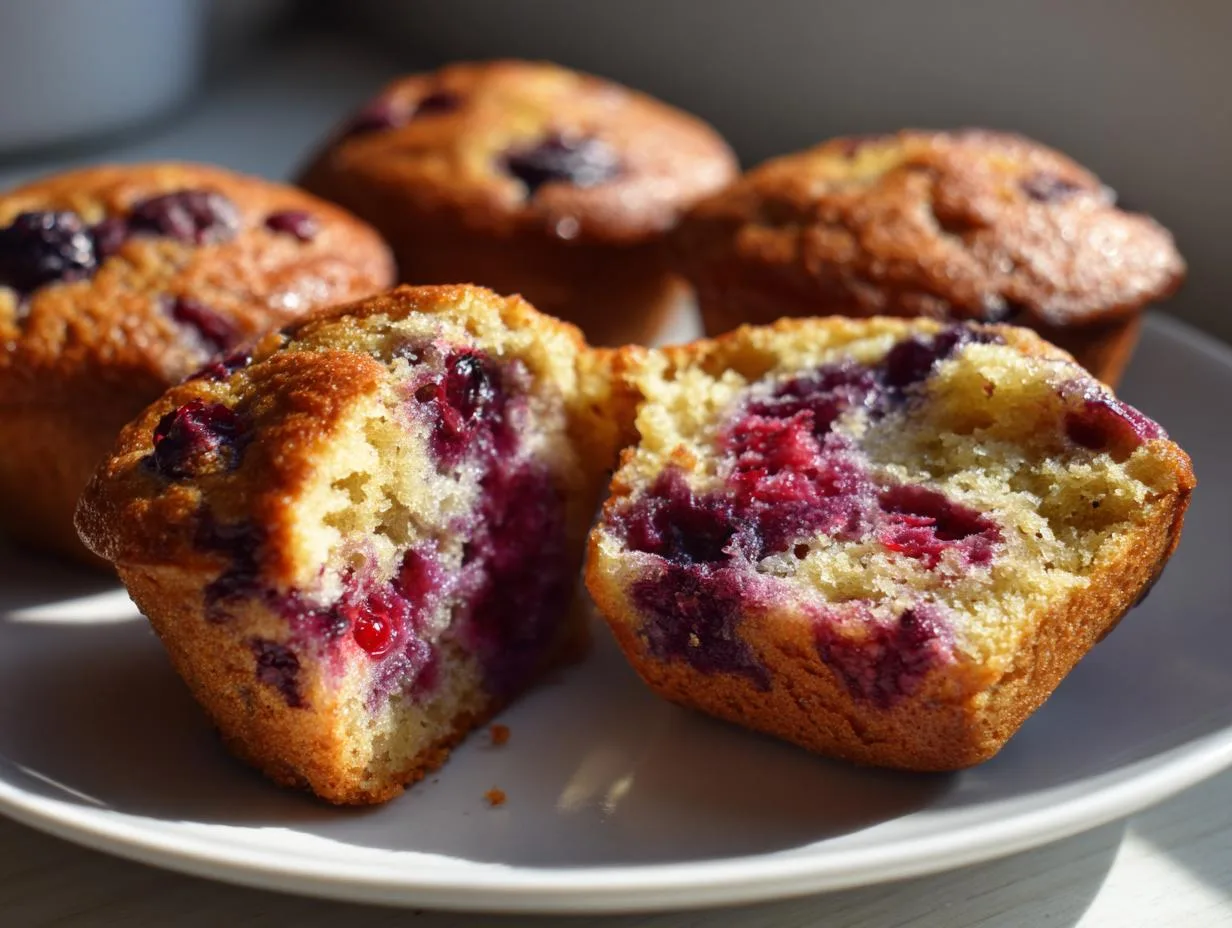 Cottage Cheese Blueberry Earl Grey Muffins