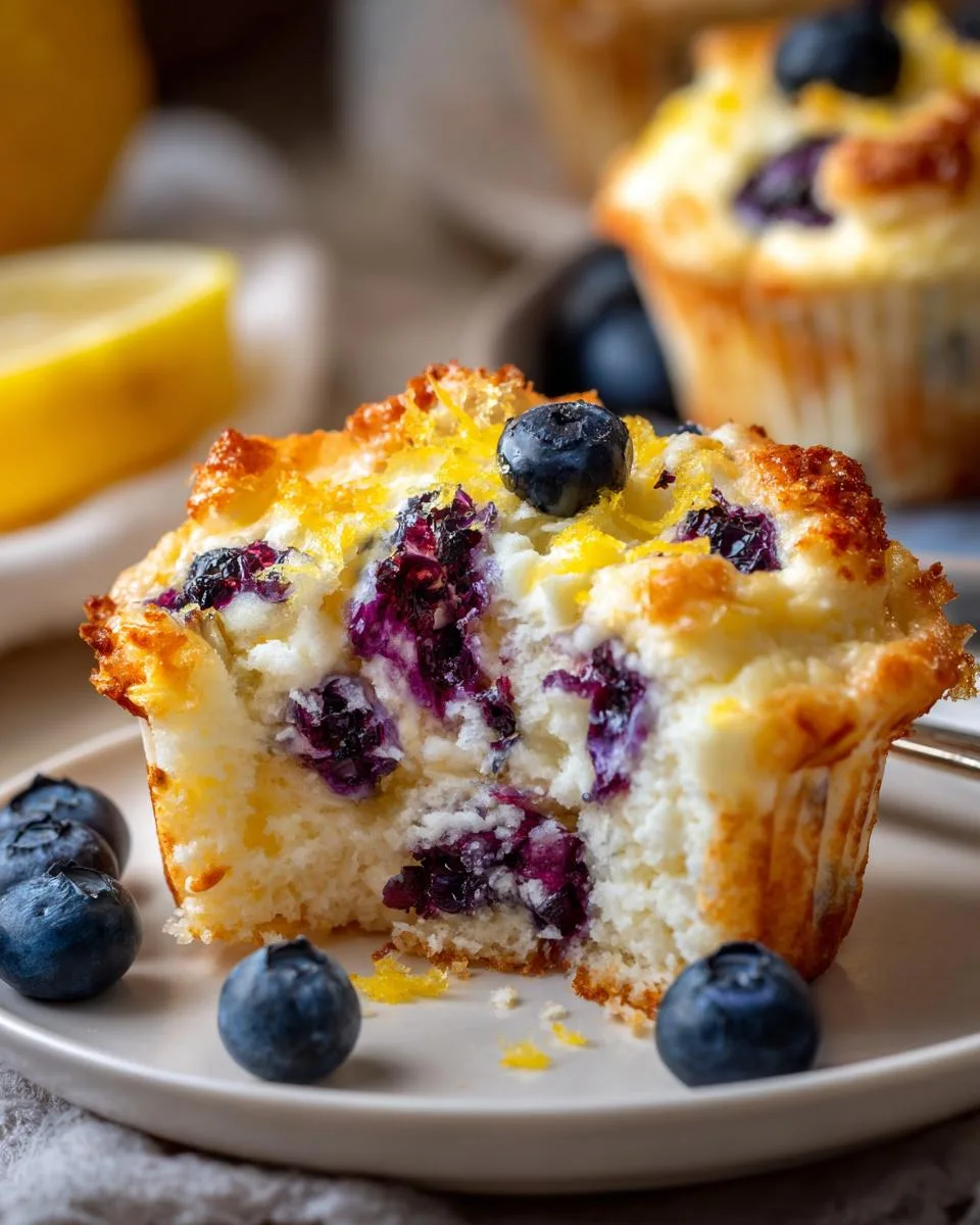 Cottage Cheese Lemon Blueberry Cloud Cakes - detail 1