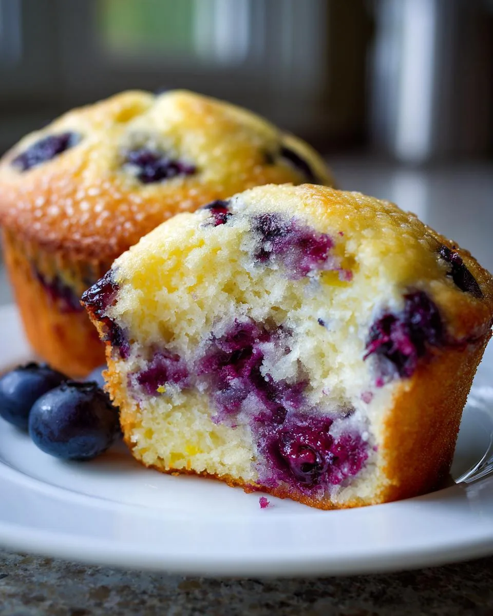 Cottage Cheese Lemon Blueberry Cloud Cakes