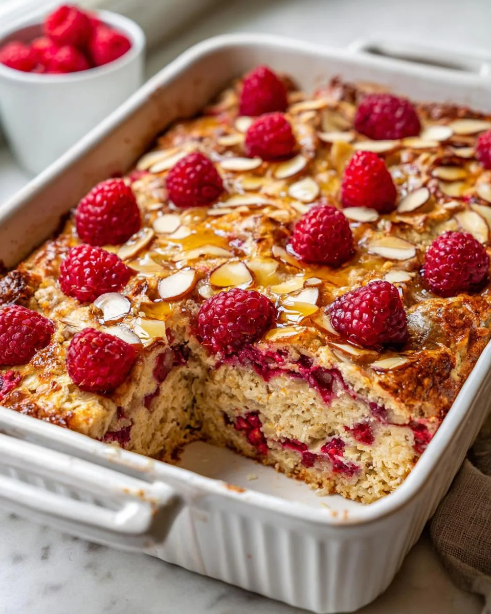 Cottage Cheese Raspberry Almond Casserole - detail 2