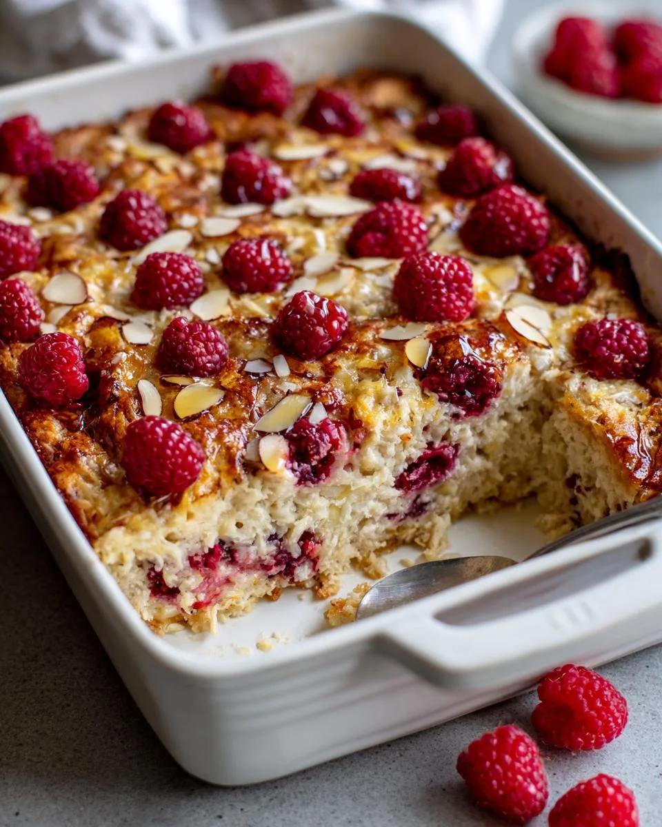 Cottage Cheese Raspberry Almond Casserole - detail 3