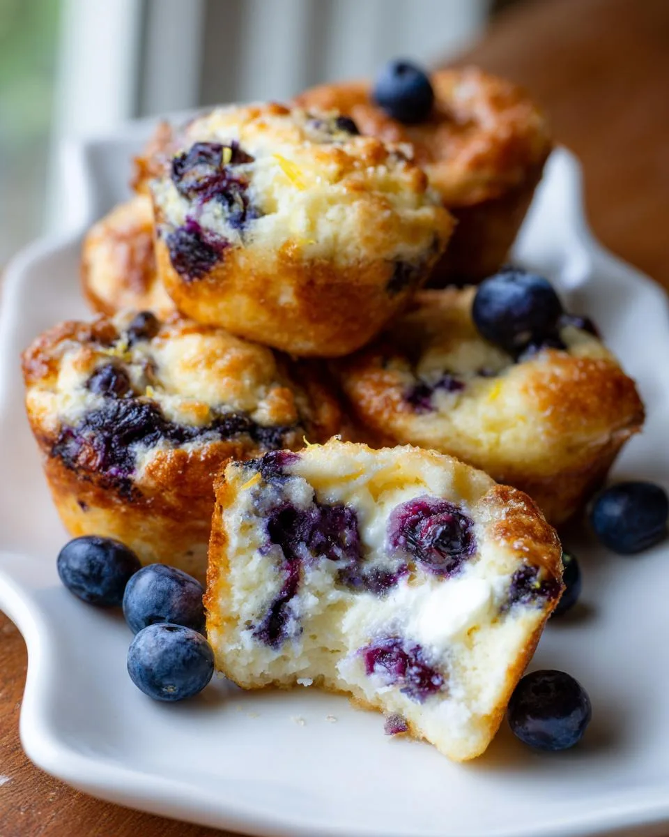 Fluffy Greek Yogurt Lemon Blueberry Pancake Bites - detail 1