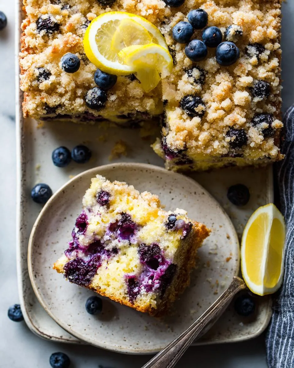 Greek Yogurt Lemon Blueberry Crumb Cake - detail 2