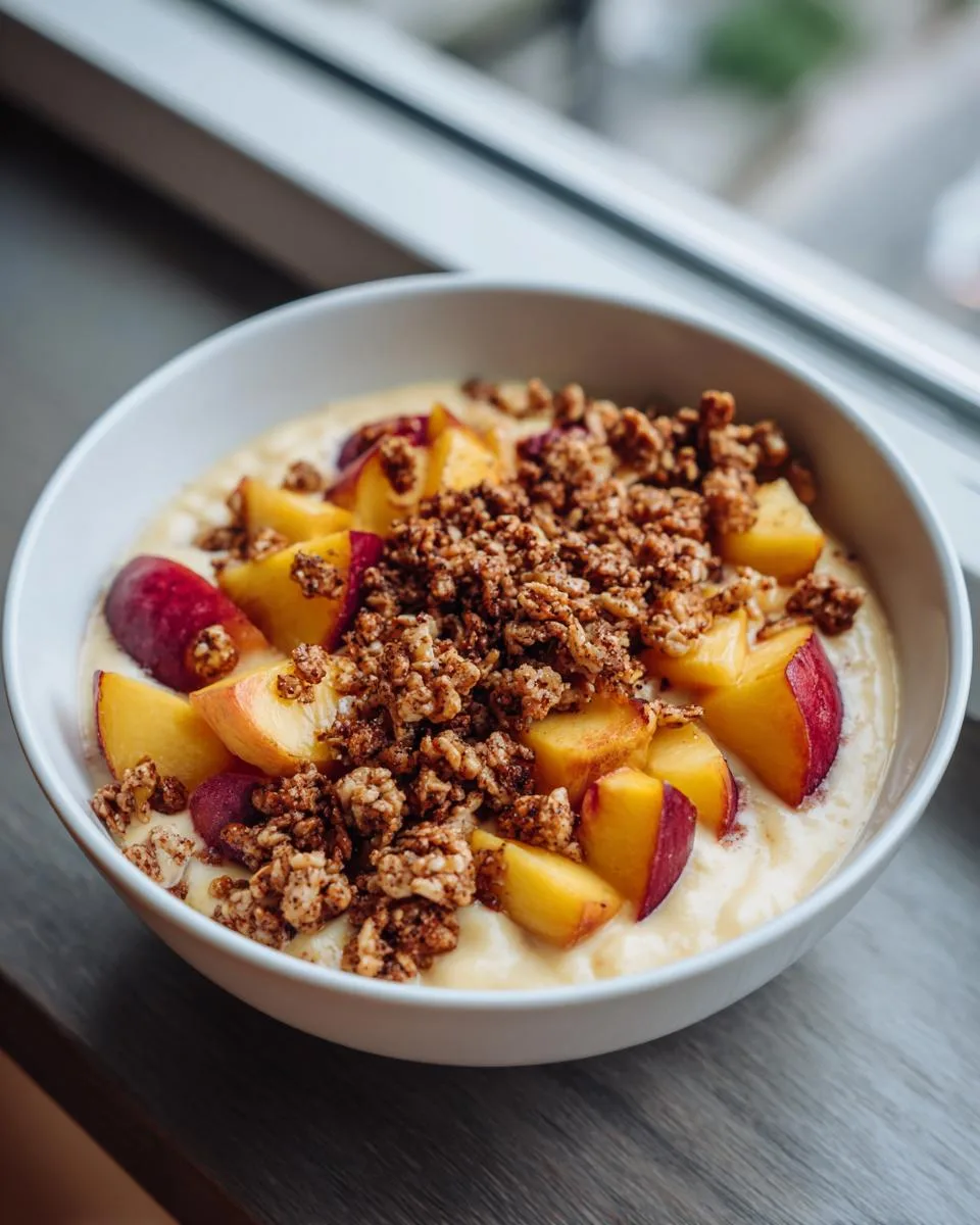 High Protein Peach Cobbler Bowl - detail 1