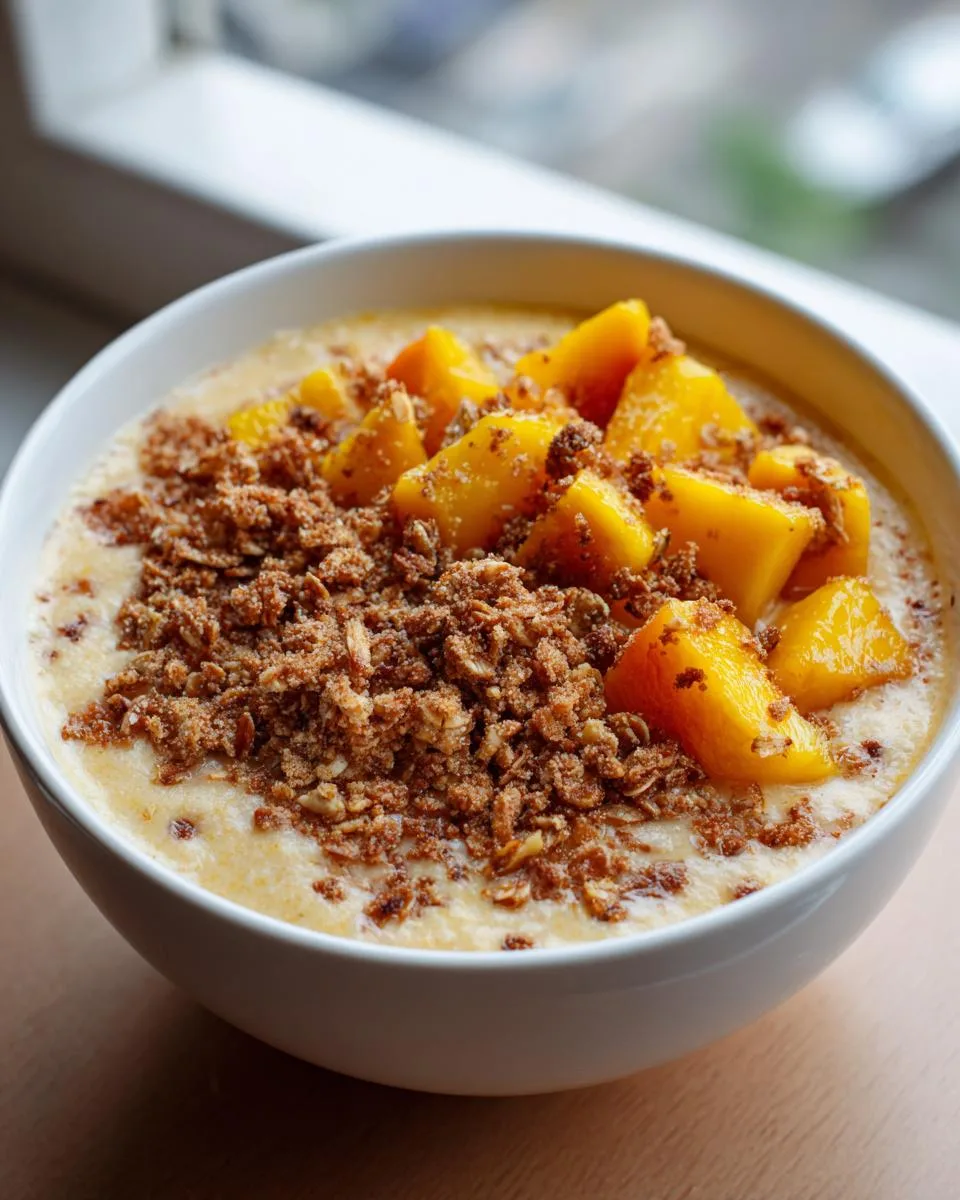 High Protein Peach Cobbler Bowl - detail 2