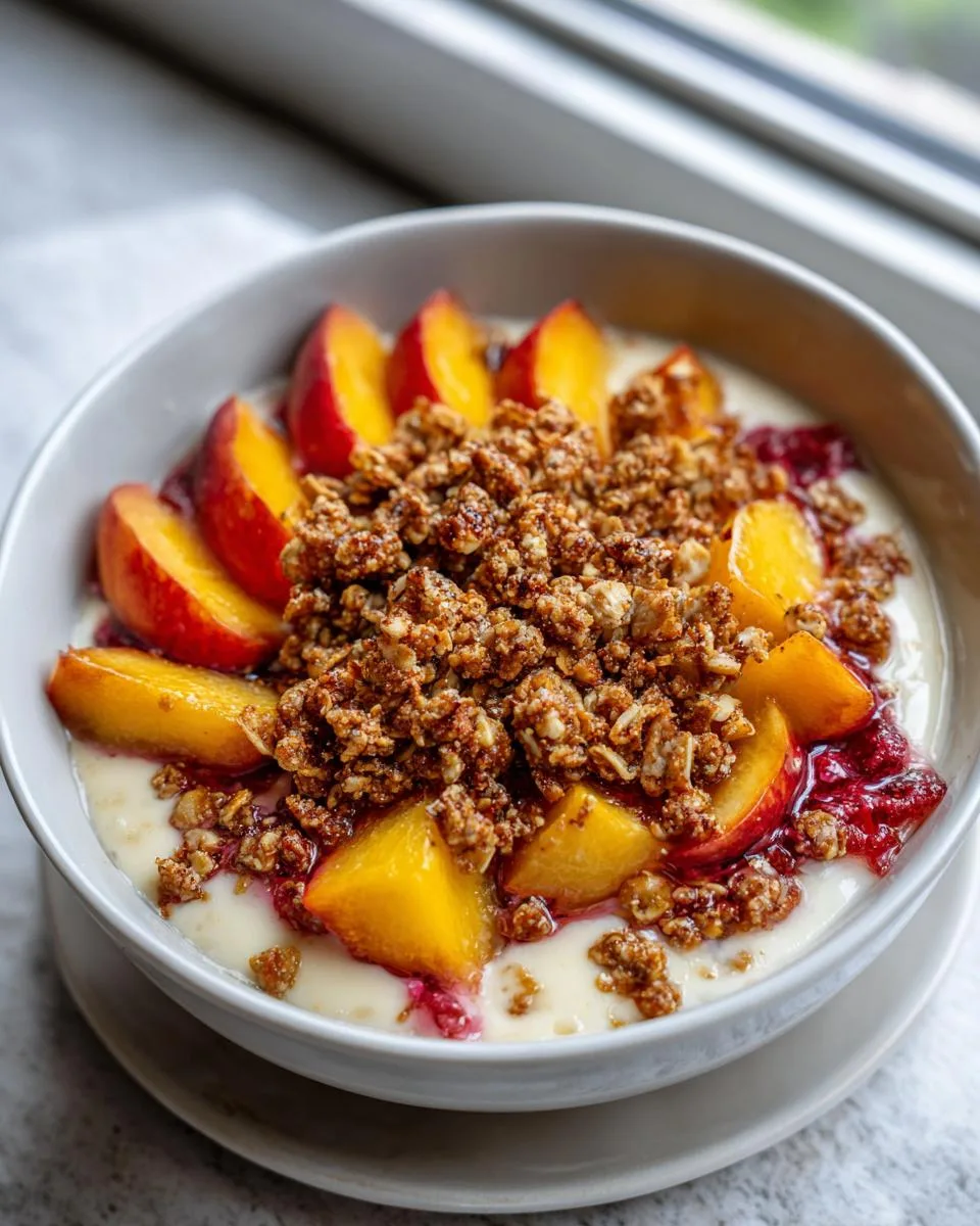 High Protein Peach Cobbler Bowl - detail 3